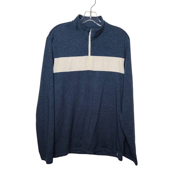 Marine Layer Weekend Sport navy blue 1/4 zip pullover - large - Picture 1 of 3